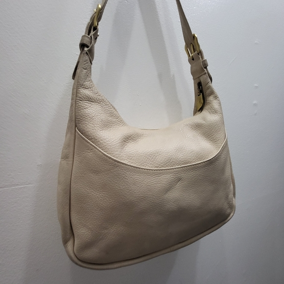 Leather Handbag Beige Purse